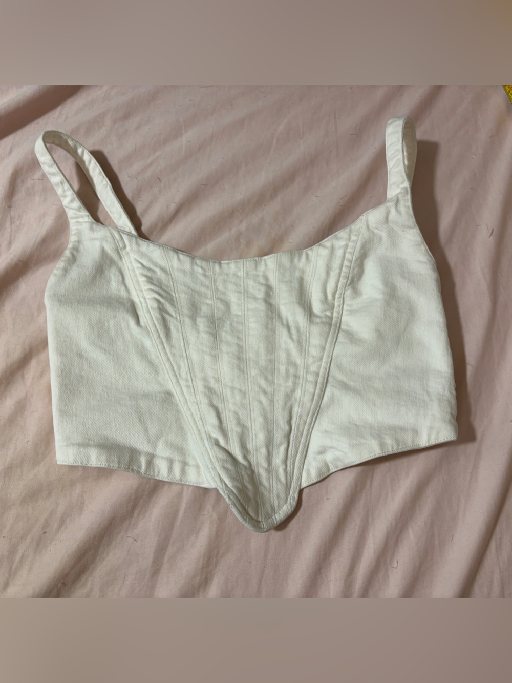 Zara White Corset-Style Crop Top